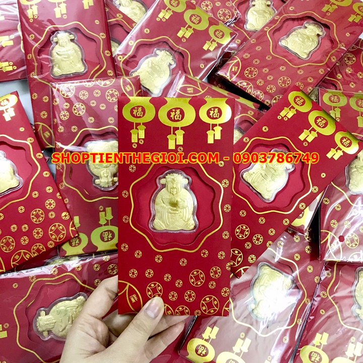Bao Lì Xì Thần Tài Mạ Vàng 24K - SP000279